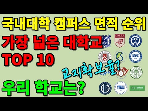 국내대학 캠퍼스 면적 순위 TOP10